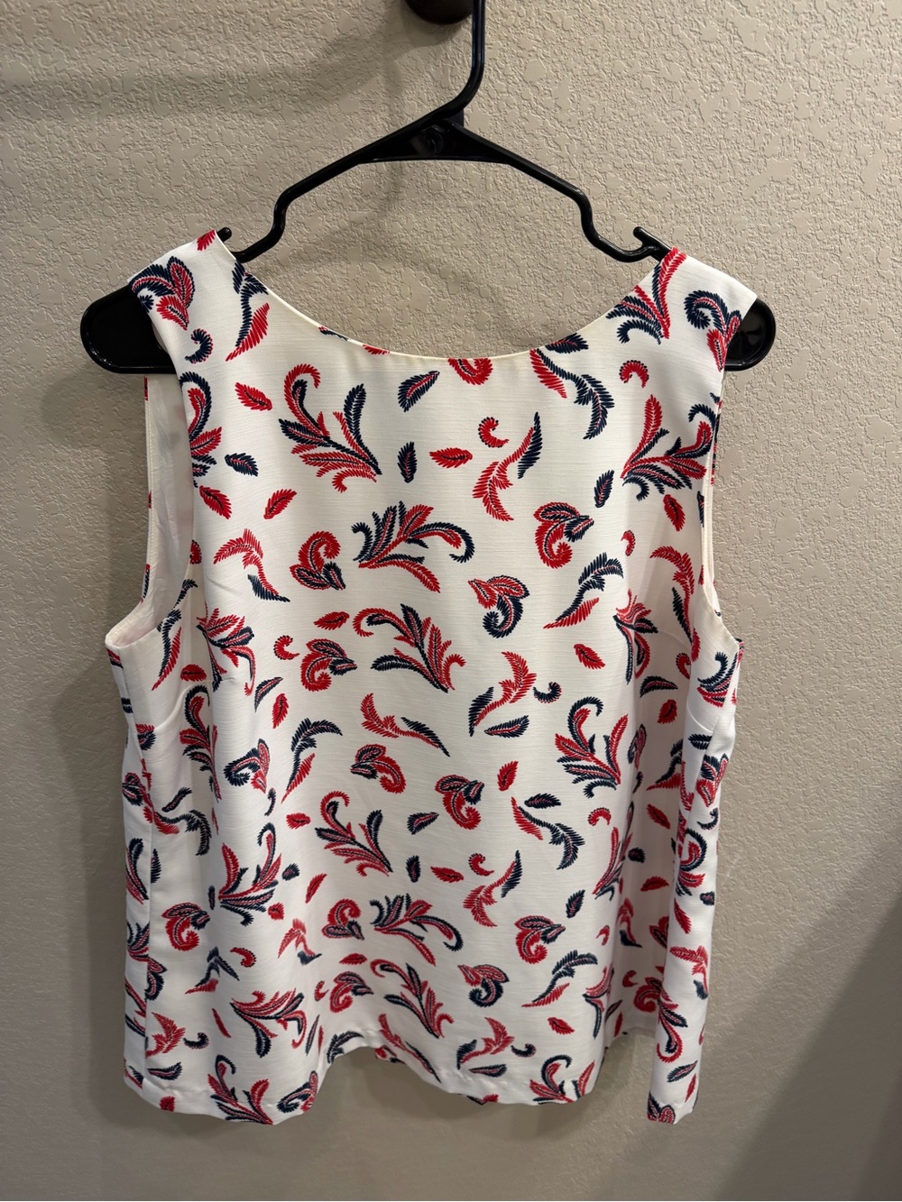 Brooks Brothers White Camisole with Red and Navy Paisley Motif
